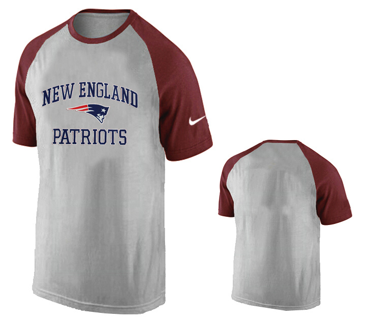 Nike New England Patriots Ash Tri Big Play Raglan T Shirt Grey10