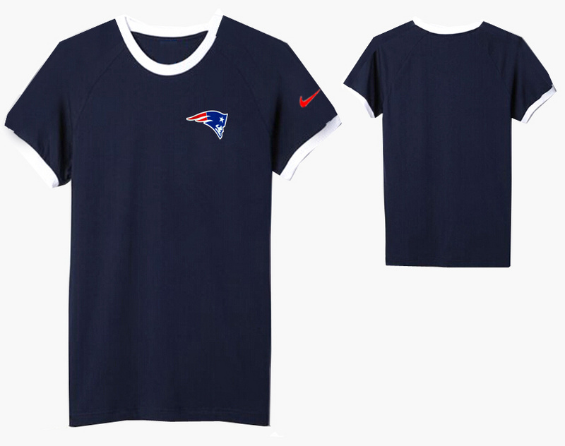 Nike New England Patriots Round Neck T Shirt D.Blue09