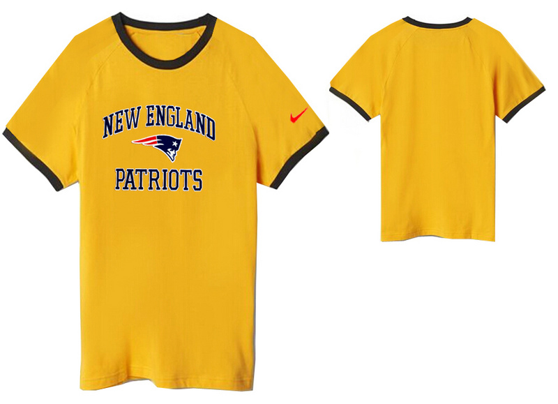 Nike New England Patriots Round Neck T Shirt Yellow