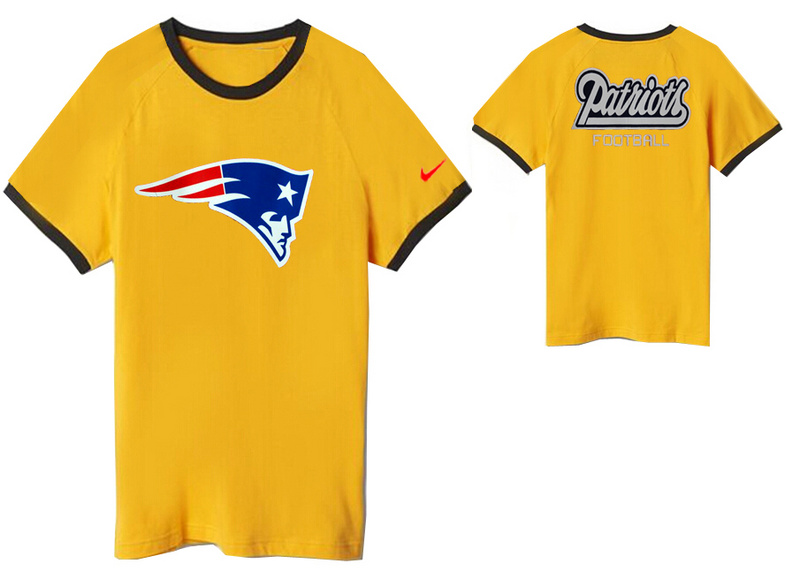 Nike New England Patriots Round Neck T Shirt Yellow02