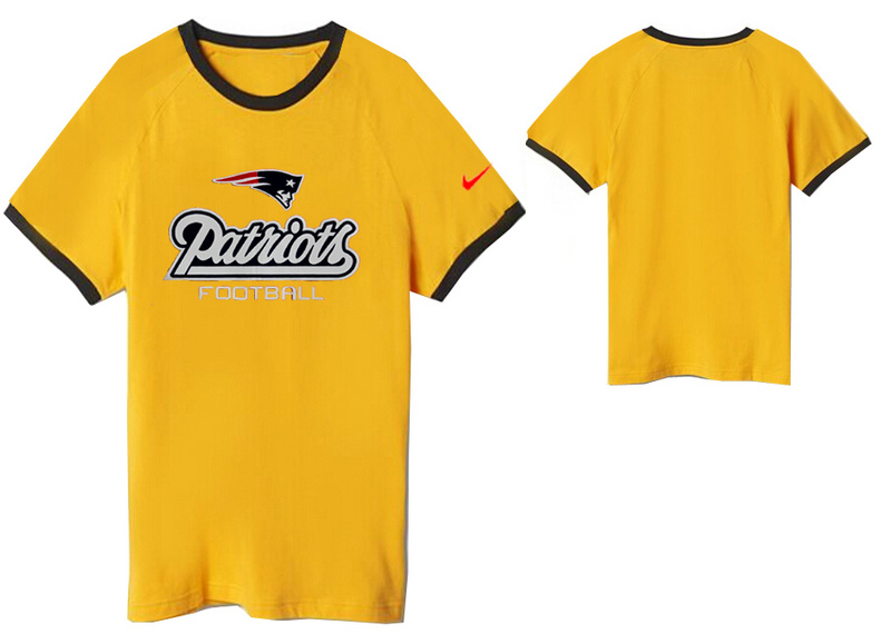 Nike New England Patriots Round Neck T Shirt Yellow04