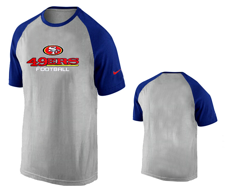 Nike San Francisco 49ers Ash Tri Big Play Raglan T Shirt Grey04