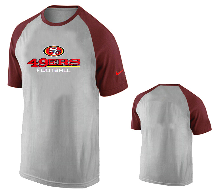 Nike San Francisco 49ers Ash Tri Big Play Raglan T Shirt Grey05