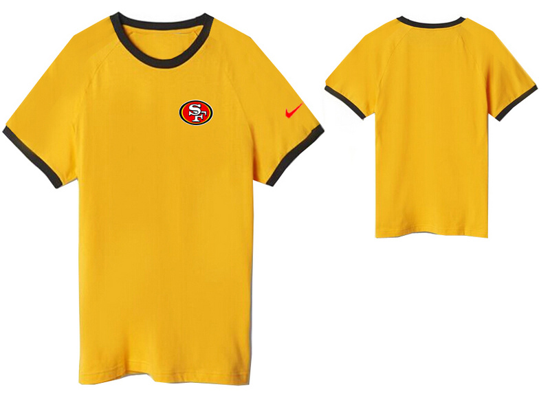 Nike San Francisco 49ers Round Neck T Shirt Yellow04