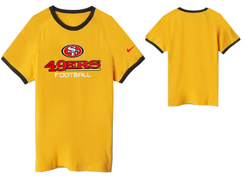 Nike San Francisco 49ers Round Neck T Shirt Yellow05