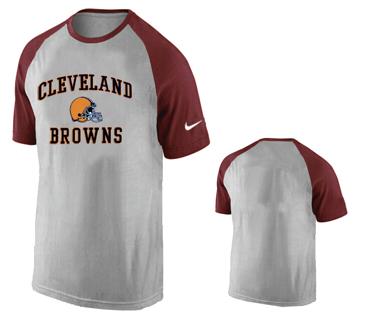Nike Cleveland Browns Ash Tri Big Play Raglan T Shirt Grey10