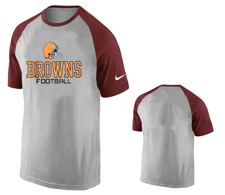 Nike Cleveland Browns Ash Tri Big Play Raglan T Shirt Grey14