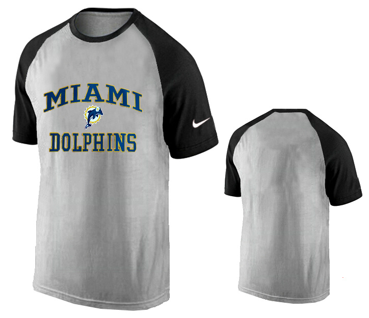 Nike Miami Dolphins Ash Tri Big Play Raglan T Shirt Grey