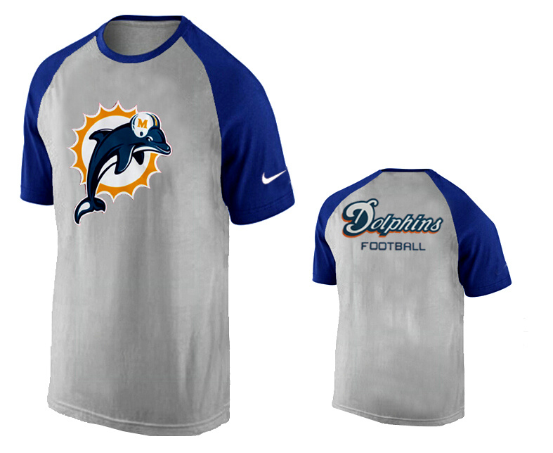 Nike Miami Dolphins Ash Tri Big Play Raglan T Shirt Grey14