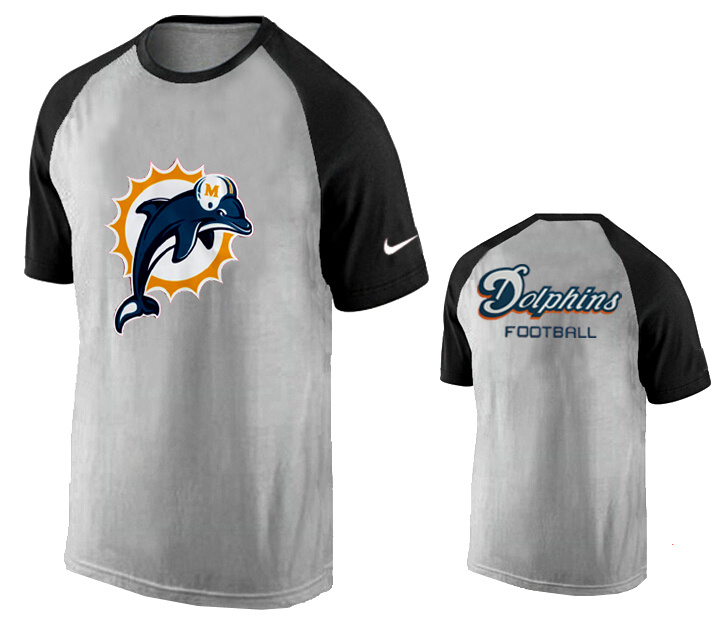 Nike Miami Dolphins Ash Tri Big Play Raglan T Shirt Grey16