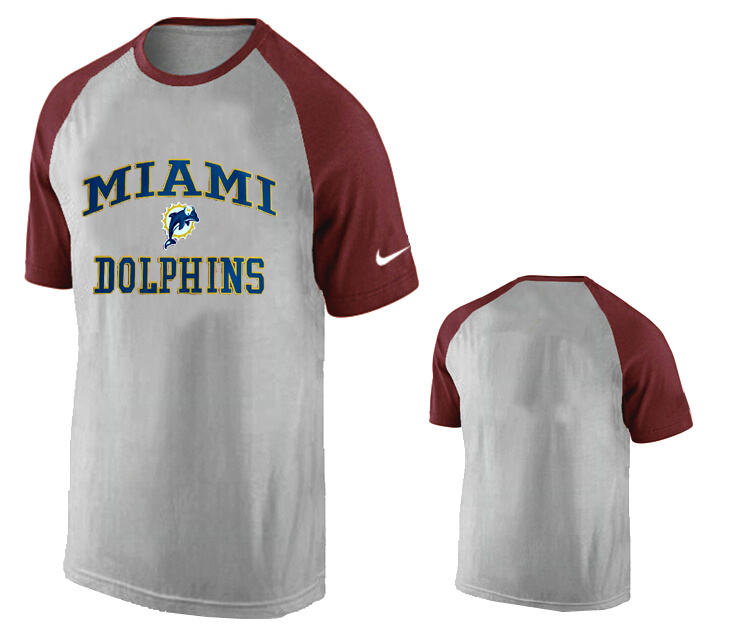 Nike Miami Dolphins Ash Tri Big Play Raglan T Shirt Grey2