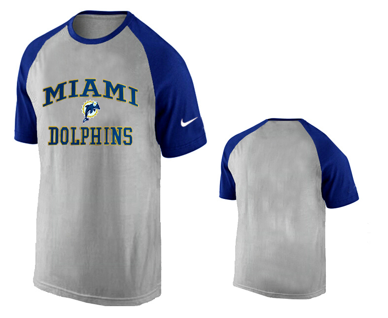 Nike Miami Dolphins Ash Tri Big Play Raglan T Shirt Grey3