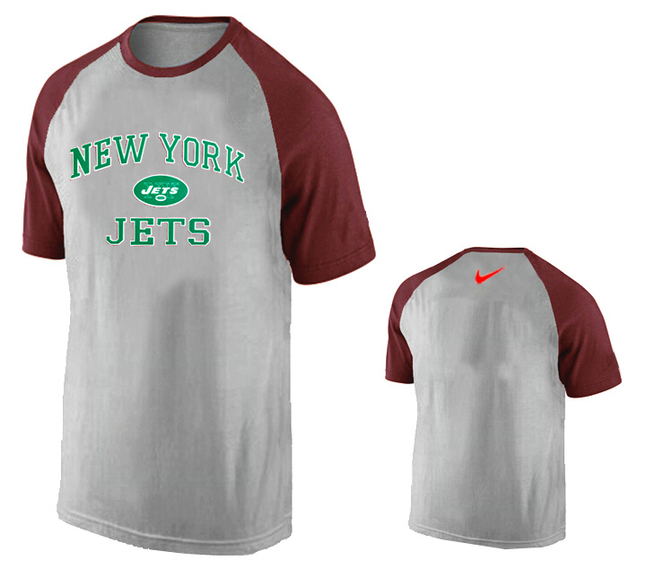 Nike New York Jets Ash Tri Big Play Raglan T Shirt Grey4