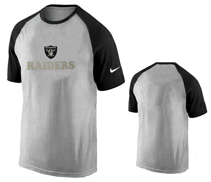 Nike Oakland Raiders Ash Tri Big Play Raglan T Shirt Grey