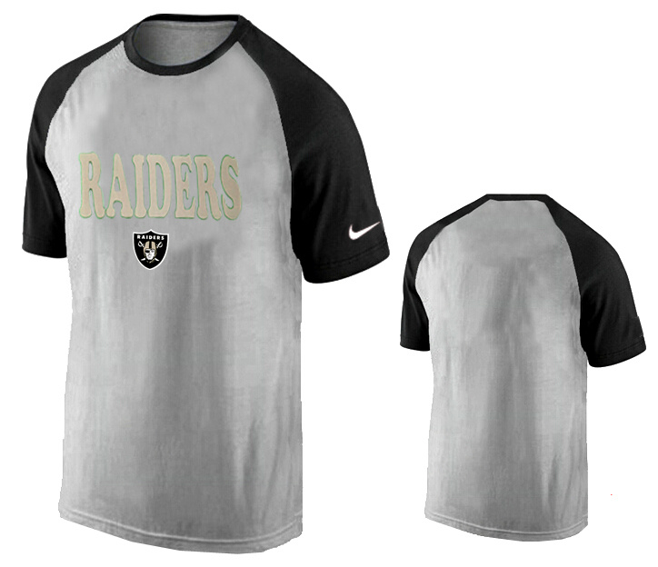 Nike Oakland Raiders Ash Tri Big Play Raglan T Shirt Grey16