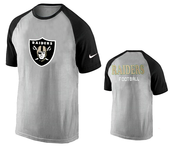 Nike Oakland Raiders Ash Tri Big Play Raglan T Shirt Grey3