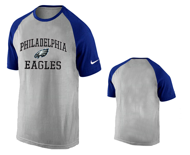 Nike Philadelphia Eagles Ash Tri Big Play Raglan T Shirt Grey2