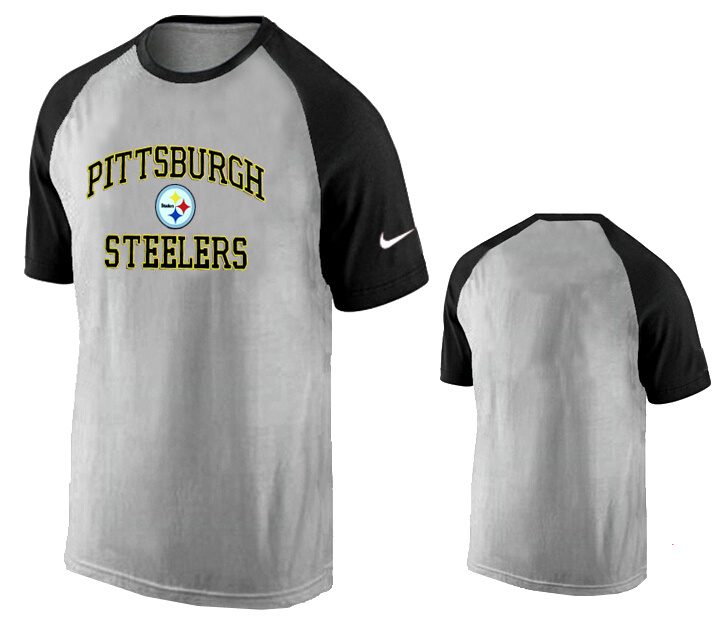 Nike Pittsburgh Steelers Ash Tri Big Play Raglan T Shirt Grey