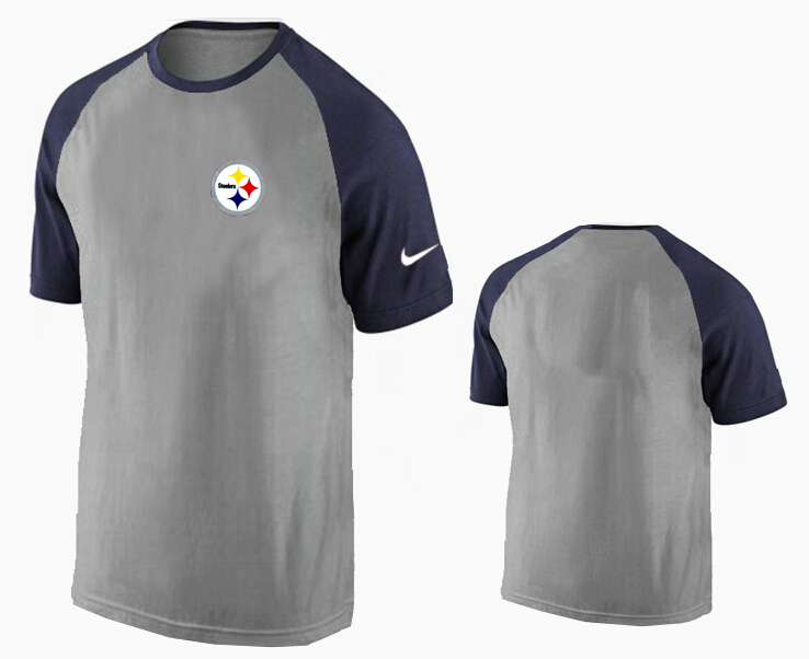 Nike Pittsburgh Steelers Ash Tri Big Play Raglan T Shirt Grey12