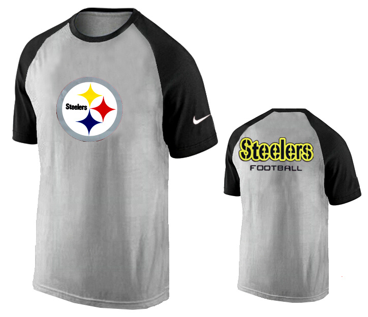 Nike Pittsburgh Steelers Ash Tri Big Play Raglan T Shirt Grey13