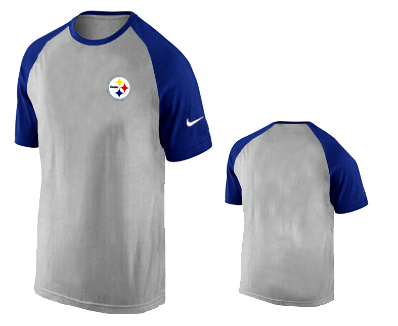 Nike Pittsburgh Steelers Ash Tri Big Play Raglan T Shirt Grey16