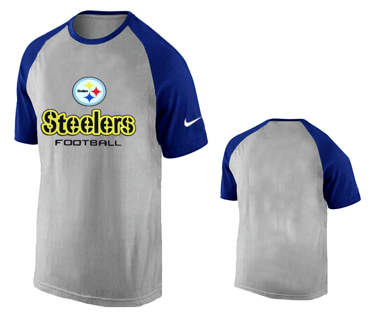 Nike Pittsburgh Steelers Ash Tri Big Play Raglan T Shirt Grey8