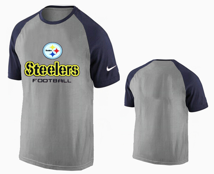 Nike Pittsburgh Steelers Ash Tri Big Play Raglan T Shirt Grey9
