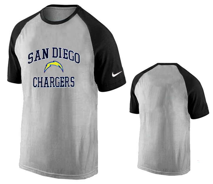 Nike San Diego Chargers Ash Tri Big Play Raglan T Shirt Grey