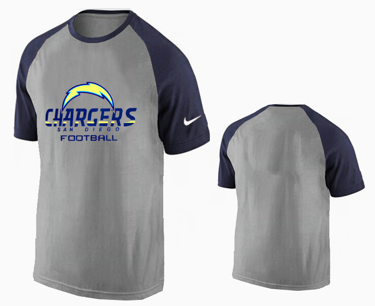 Nike San Diego Chargers Ash Tri Big Play Raglan T Shirt Grey7
