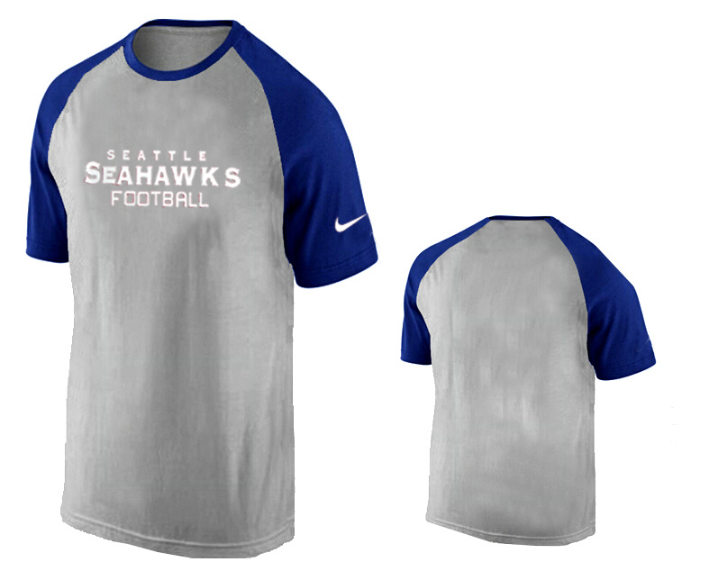 Nike Seattle Seahawks Ash Tri Big Play Raglan T Shirt Grey10