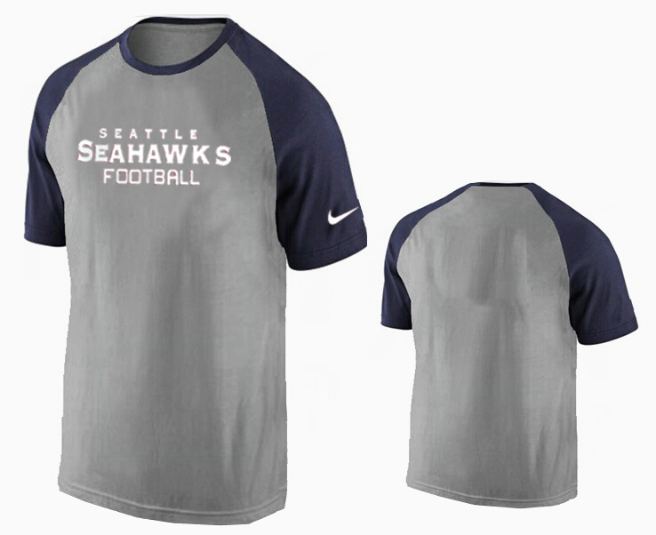 Nike Seattle Seahawks Ash Tri Big Play Raglan T Shirt Grey11