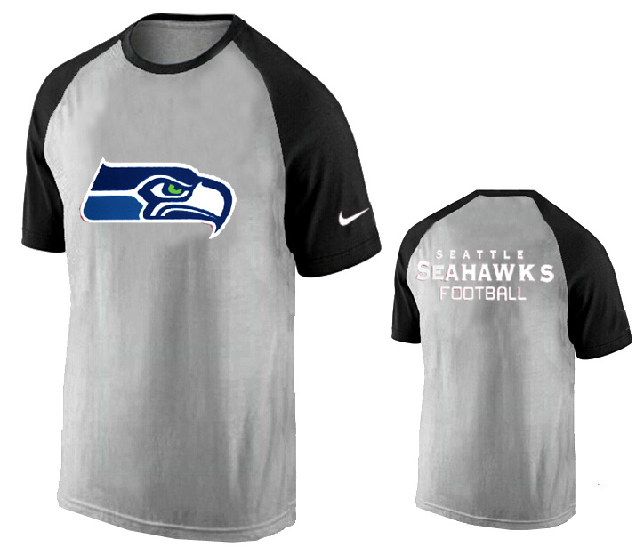 Nike Seattle Seahawks Ash Tri Big Play Raglan T Shirt Grey17