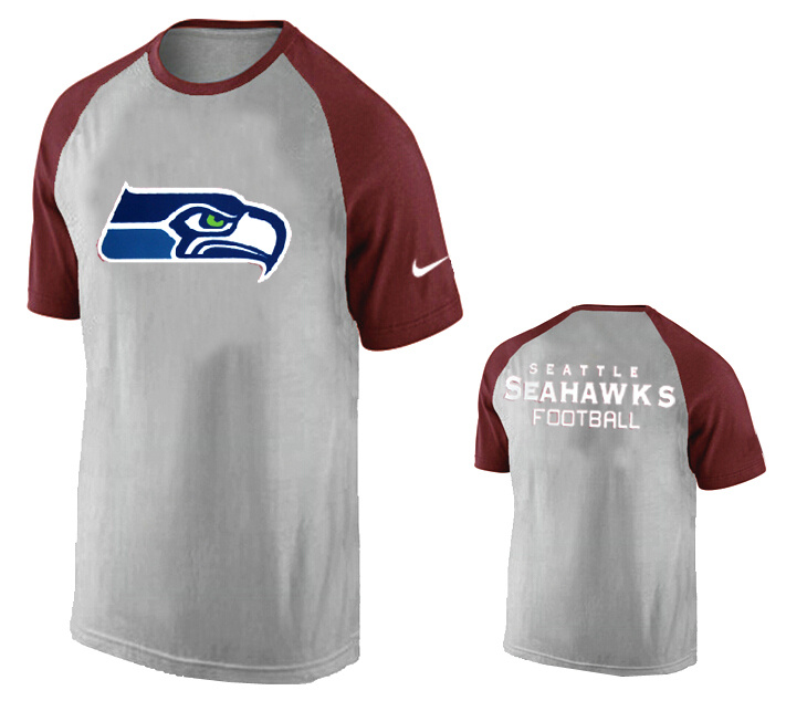 Nike Seattle Seahawks Ash Tri Big Play Raglan T Shirt Grey18