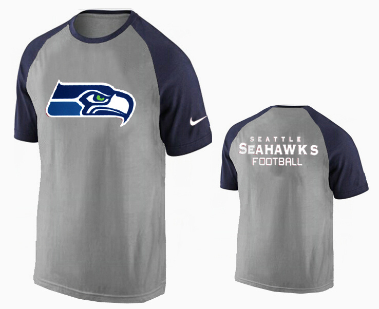 Nike Seattle Seahawks Ash Tri Big Play Raglan T Shirt Grey20