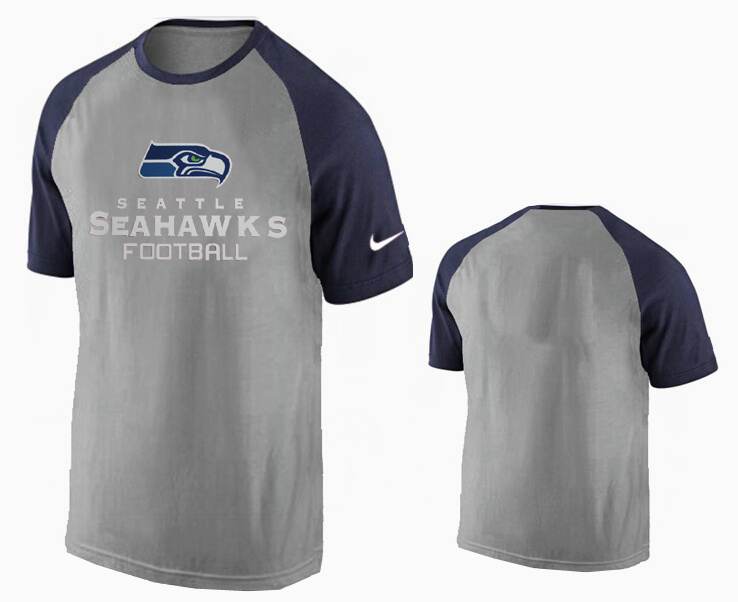 Nike Seattle Seahawks Ash Tri Big Play Raglan T Shirt Grey6