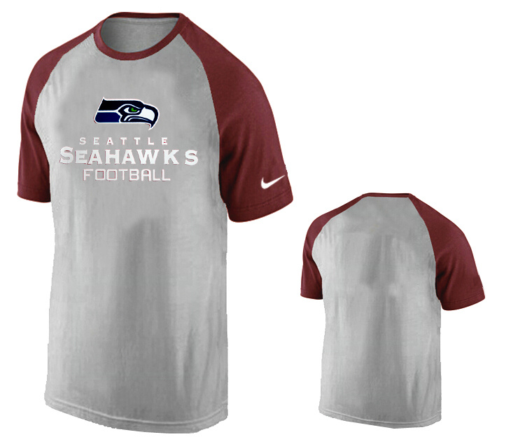 Nike Seattle Seahawks Ash Tri Big Play Raglan T Shirt Grey7