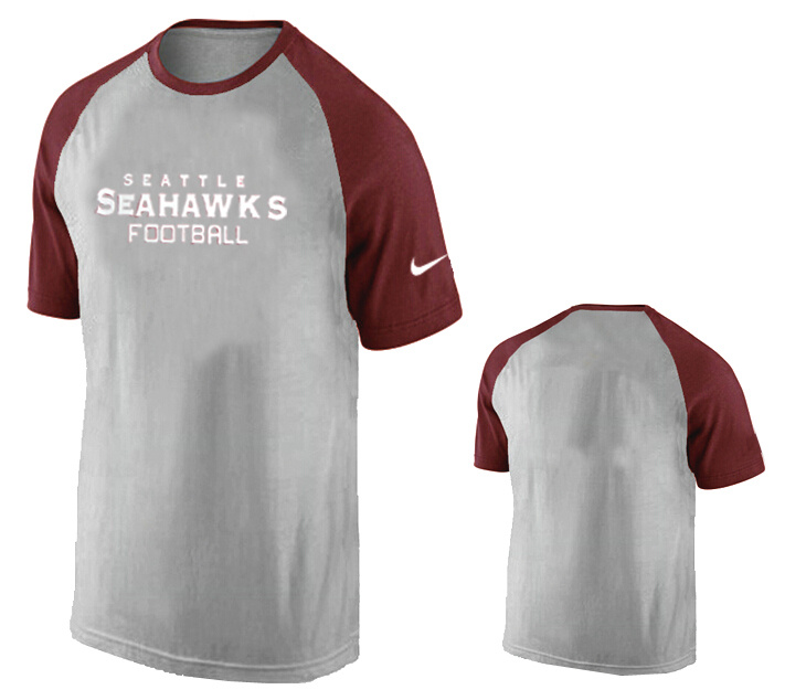 Nike Seattle Seahawks Ash Tri Big Play Raglan T Shirt Grey9