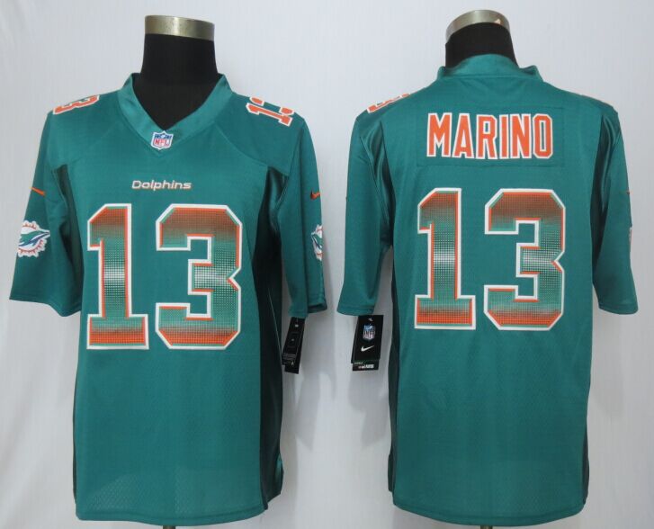 Nike Dolphins 13 Dan Marino Green Pro Line Fashion Strobe Jersey