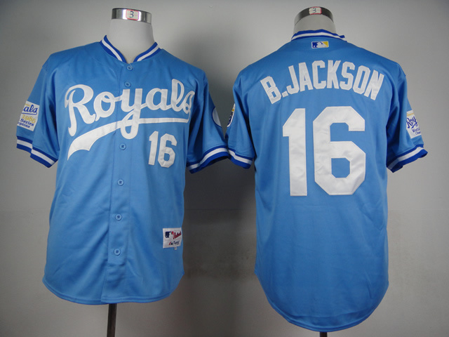 Royals 16 Bo Jackson Light Blue 1985 Turn Back The Clock Jersey