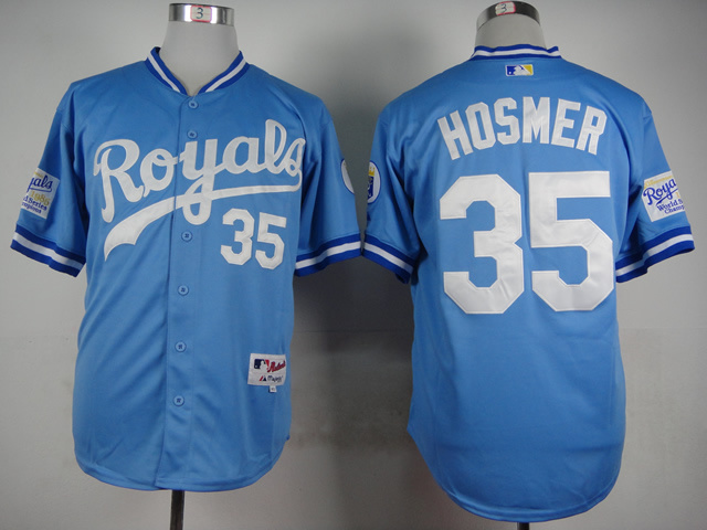 Royals 35 Eric Hosmer Light Blue 1985 Turn Back The Clock Jersey