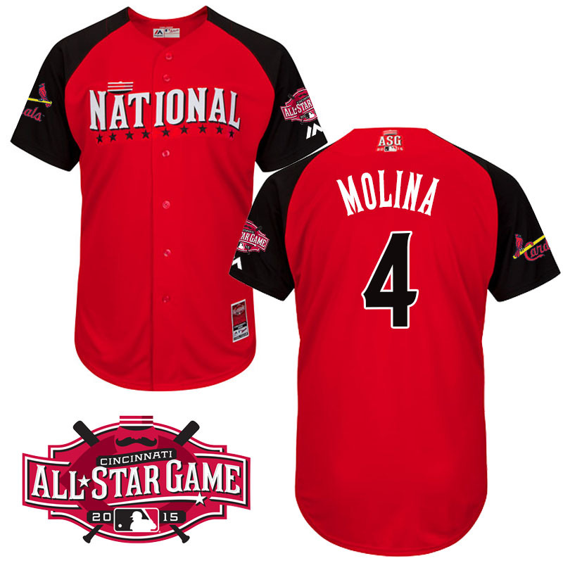 National League Cardinals 4 Molina Red 2015 All Star Jersey
