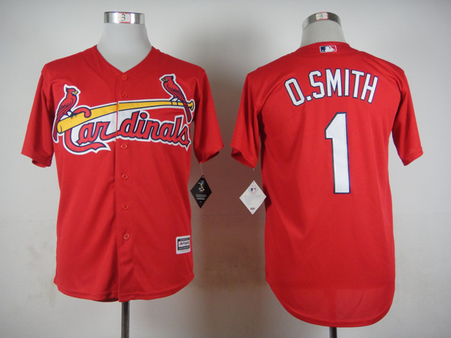 Cardinals 1 O.Smith Red New Cool Base Jersey