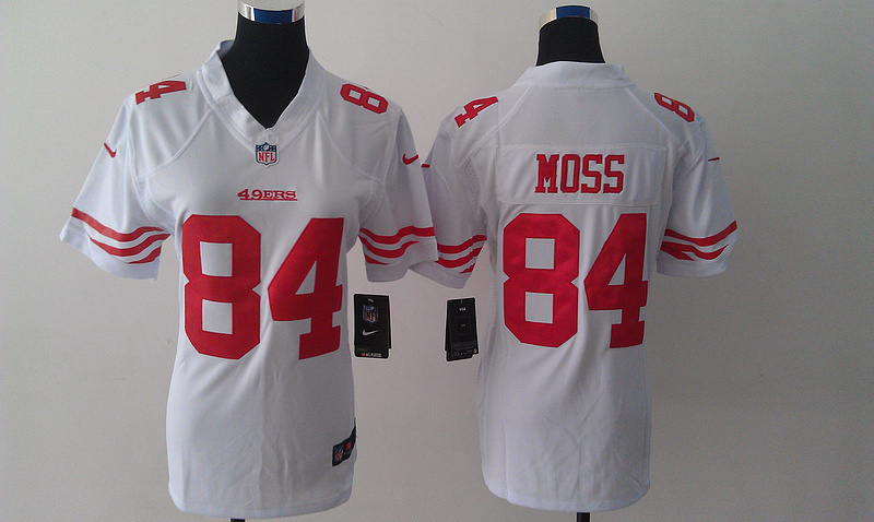Nike 49ers 84 Randy Moss White Limited Women Jersey