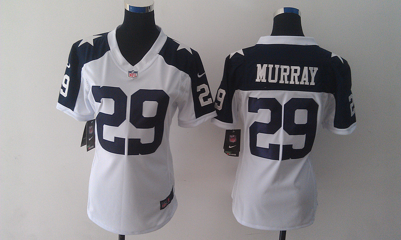 Nike Cowboys 29 DeMarco Murray White Thanksgiving Limited Women Jersey