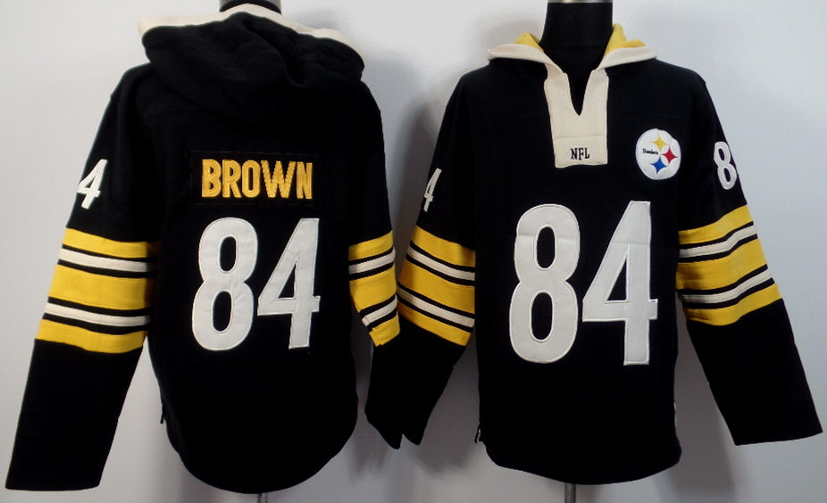 Nike Steelers 84 Antonio Brown Black All Stitched Hooded Sweatshirt