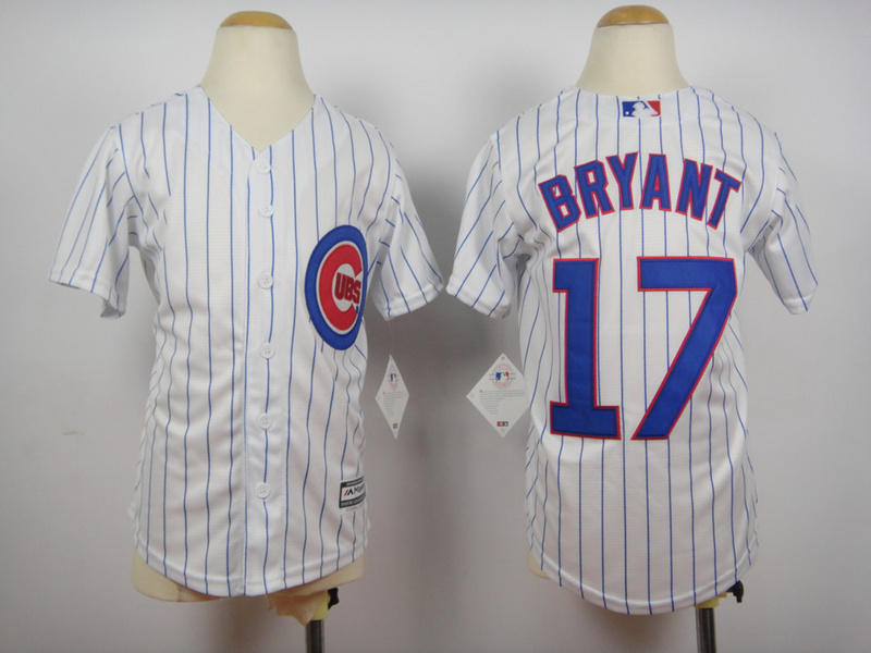 Cubs 17 Kris Bryant White Youth New Cool Base Jersey