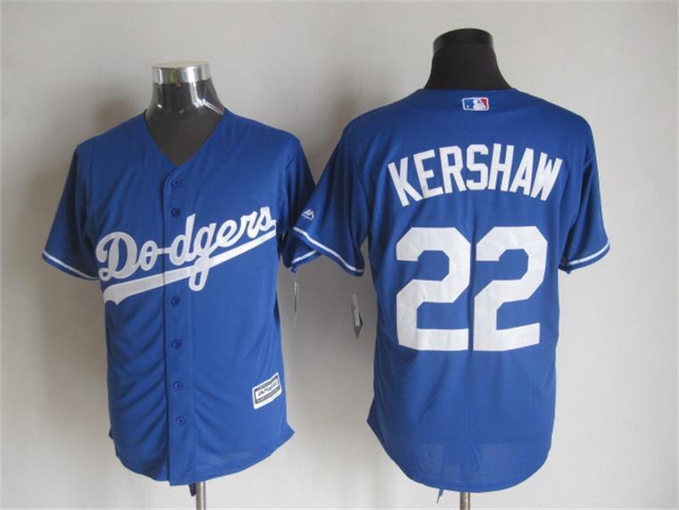 Dodgers 22 Clayton Kershaw Blue New Cool Base Jersey