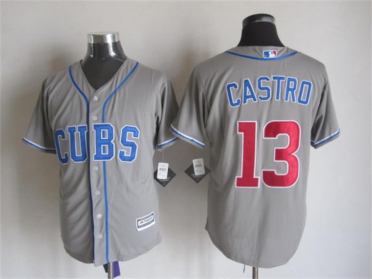 Cubs 13 Starlin Castro Grey New Cool Base Jersey