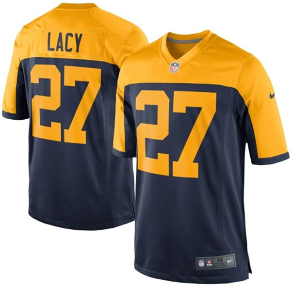 Nike Packers 27 Eddie Lacy Navy Blue Alternate Game Jersey