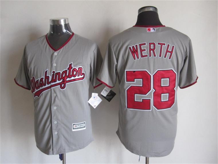 Nationals 28 Jayson Werth Grey New Cool Base Jersey